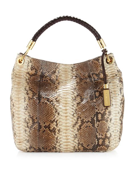 michael kors large snakeprint purse|Michael Kors snakeskin shoulder bag.